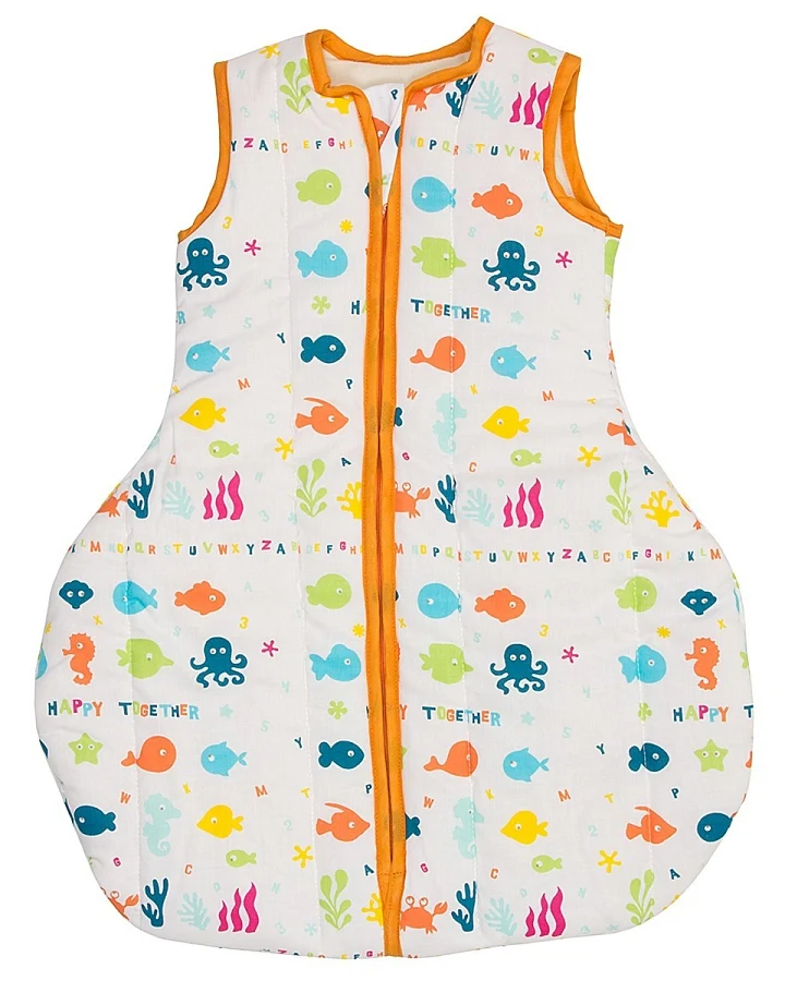Winterschlafsack Baby Bio-Schurwolle "Happy Fish" Gr.1 (70cm)