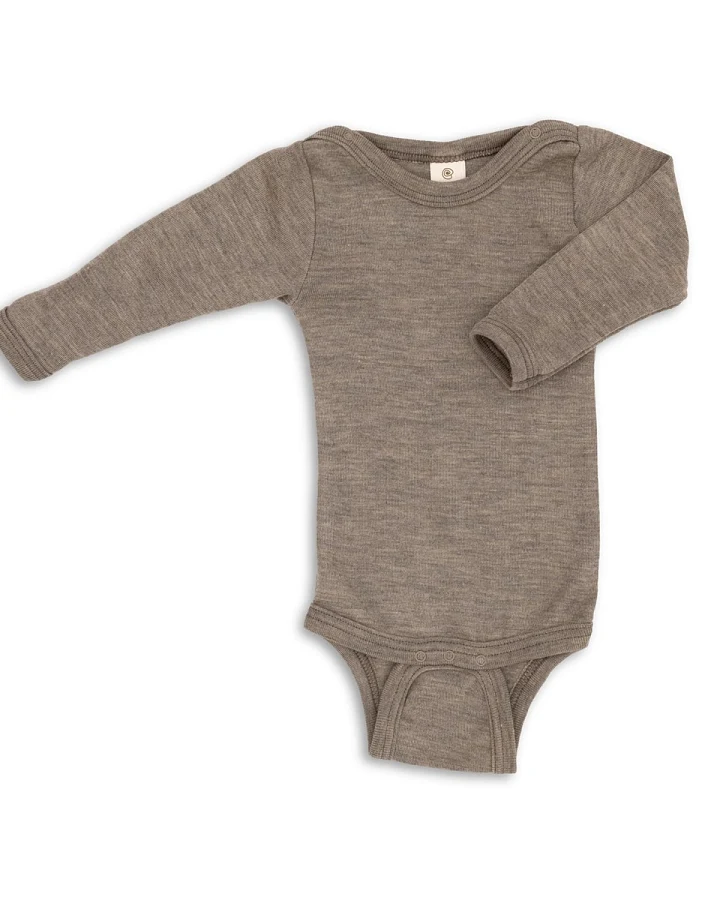 Engel Natur Baby Body langarm walnuss Gr. 50/56