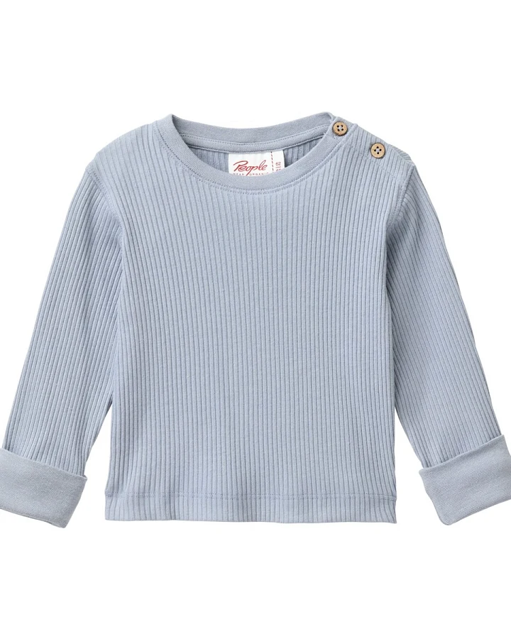 People Wear Organic Langarm-Shirt blaugrau Gr. 62/68