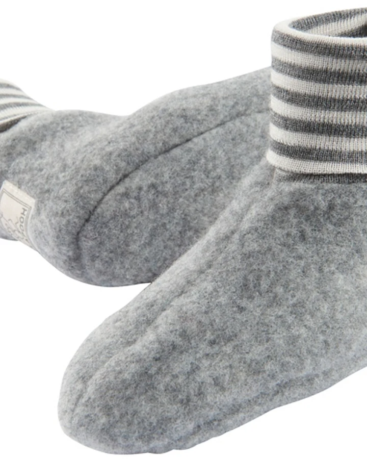 Pickapooh Babyschuhe Krabbelschuhe Bio-Schurwoll-Fleece grau Gr.1 (0-3 Monate)
