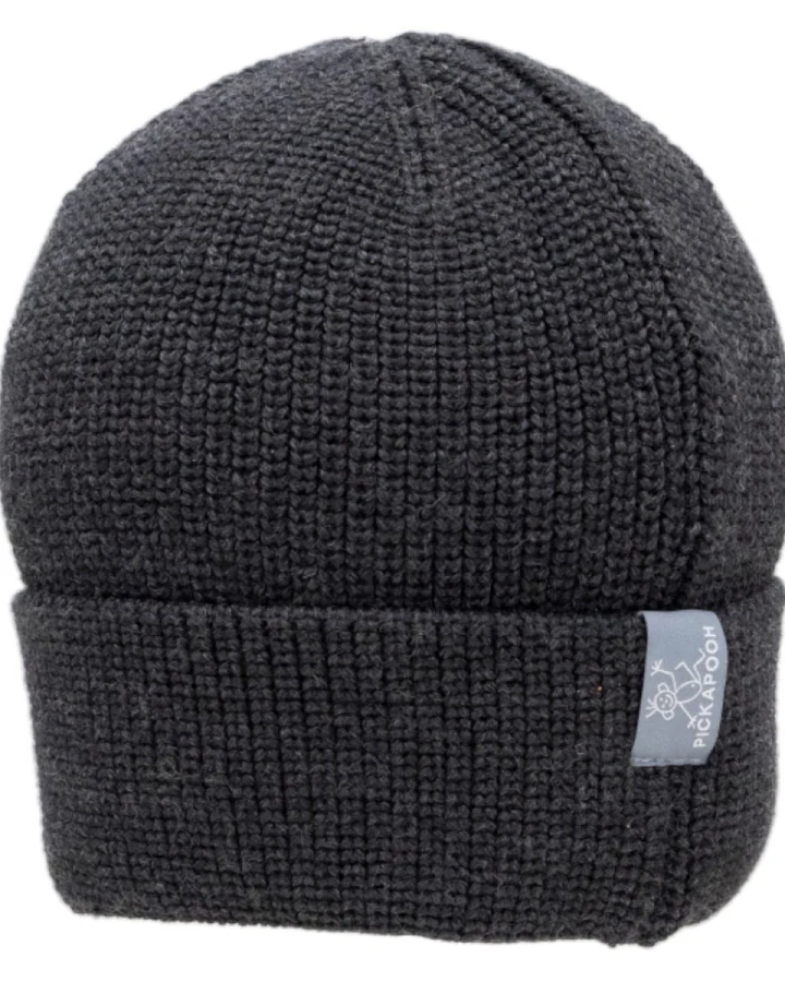 Pickapooh Mütze Wolle Seide Strick schwarz Gr.1 (50-54 cm)