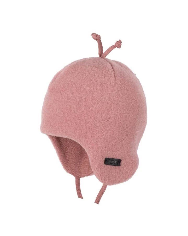 PURE PURE by Bauer Baby und Kinder Mütze Bio-Merinowolle Fleece shadow rose Gr. 43