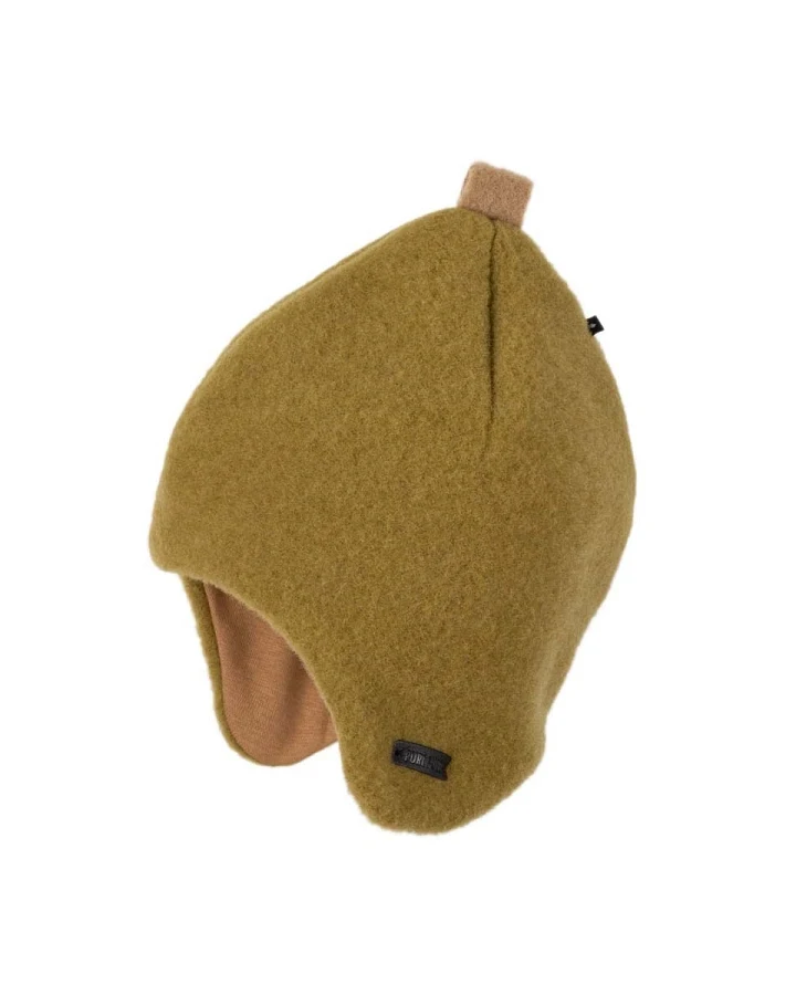 PURE PURE by Bauer Baby und Kindermütze mit Zipfel Bio-Merinowolle Fleece dusty schilf Gr. 49