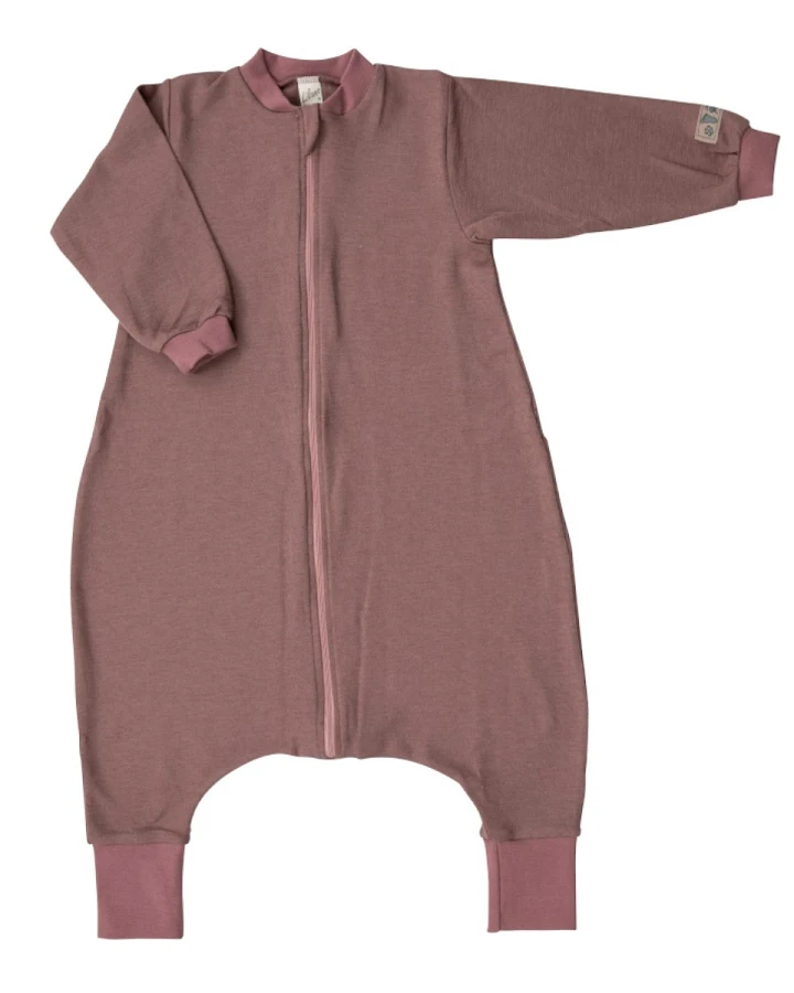 Lilano Baby und Kinder Schlafanzug mit langem Arm Wolle Seide mauve Gr.74/80