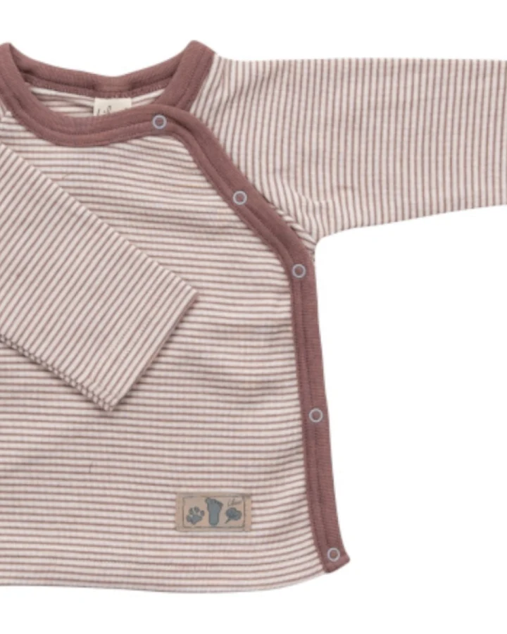 Lilano Baby Jacke Wolle Seide mauve-natur geringelt Gr.56