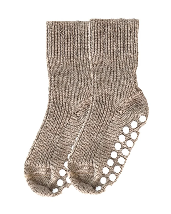 Kinder Stoppersocken Bio-Schurwolle savanne Gr. 18-20
