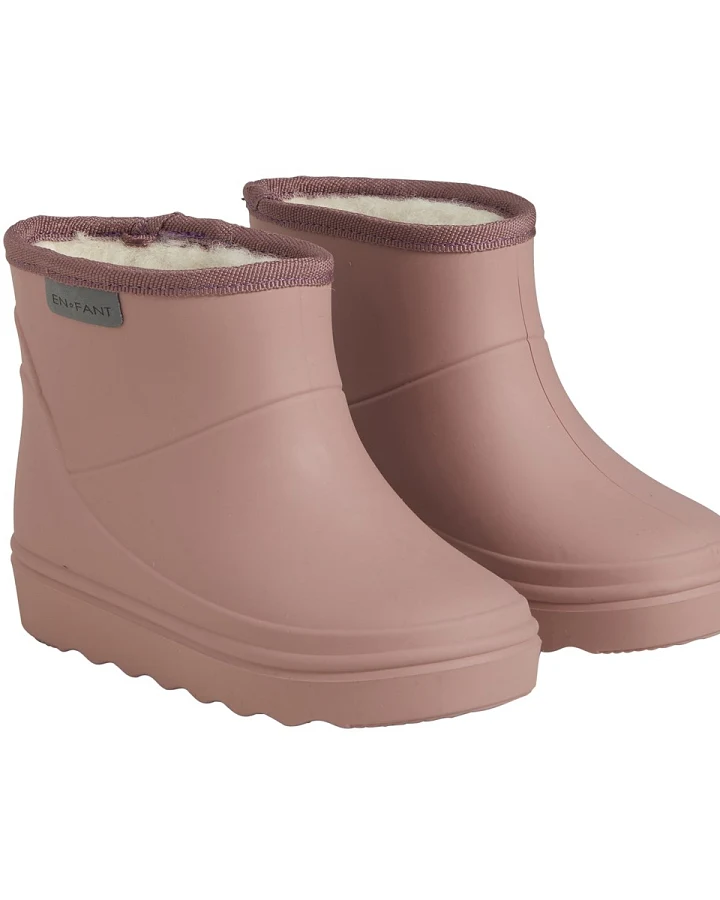 Kinder Gummistiefel mit kurzem Schaft und Schurwollfell, old rose Gr.21