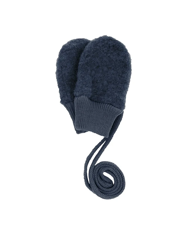 Baby Handschuhe Bio-Schurwolle Fleece jeans-meliert Gr. 1 (1 Mon.)