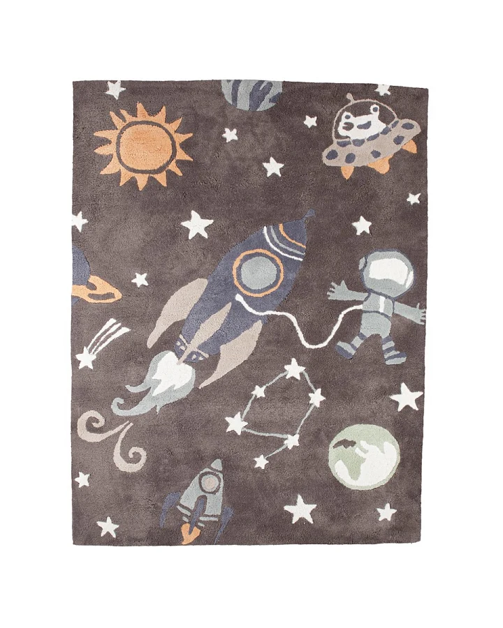 Kinderteppich Bio-Baumwolle "Weltall" Maße 100 x 130 cm