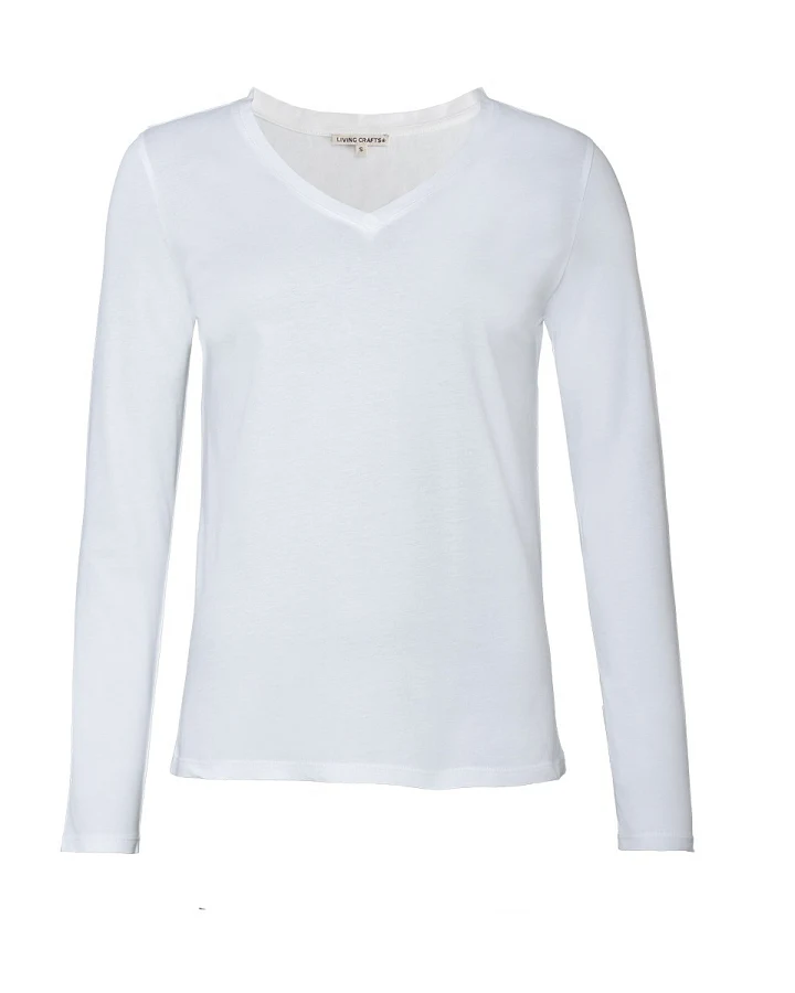 Living Crafts Langarm-Shirt "Tarana", white Gr. S