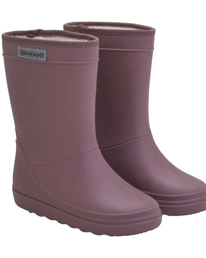 Kinder Thermo Gummistiefel mit Schurwoll-Fell rose taupe Gr. 23