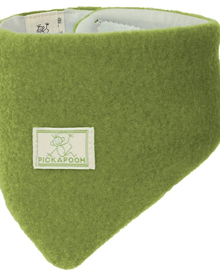 Pickapooh Baby und Kinder Dreieckstuch Bio-Schurwolle moosgrün Gr.1 38 cm lang