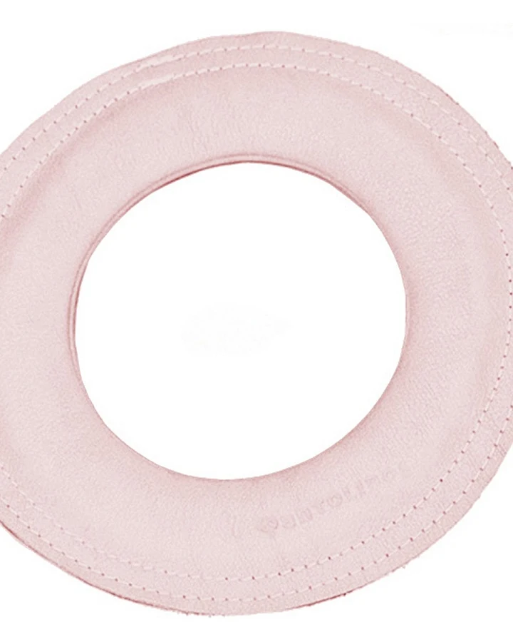 Frisbee Wurfring "Loop" aus pflanzlich gegerbtem Leder rosa Gr. M (17cm Durchmesser)