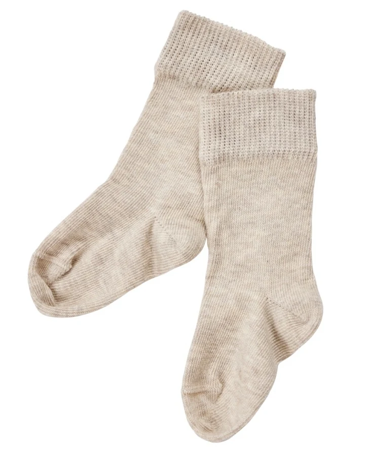 Baby Kniestrümpfe Bio-Baumwolle beige-melange Gr.02