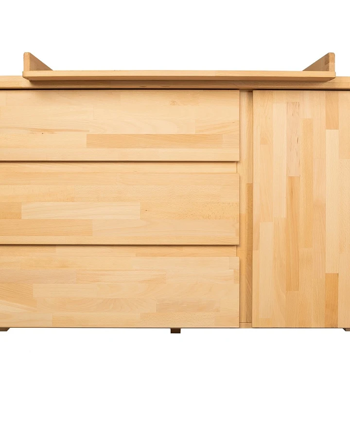Pinolino Kommode "Enno" extrabreit, Buche massiv, bio geölt B 141 cm, T 76 bzw. 52 cm, H 100 cm