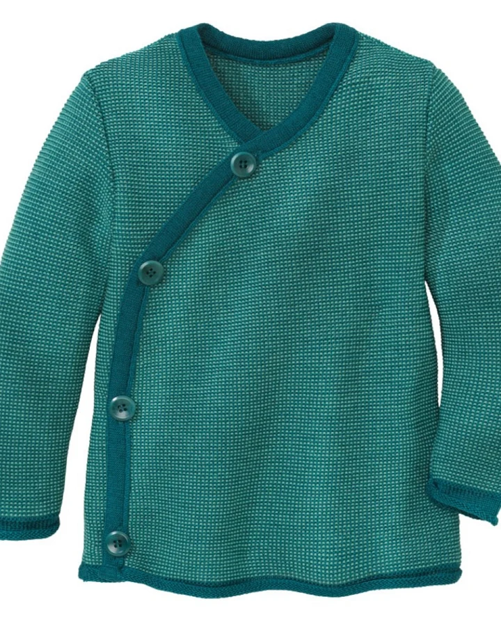 Disana Baby Jacke Bio-Merinowolle melange-pacific-mint Gr.74/80