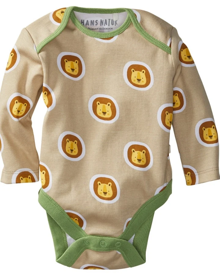 Baby Langarmbody Bio-Baumwolle Löwe Gr. 62/68