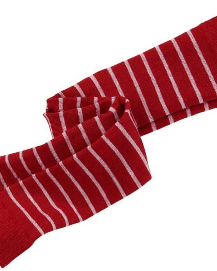 Kinder Leggings Schurwolle Baumwolle (kbA) rot-geringelt Gr.1-2
