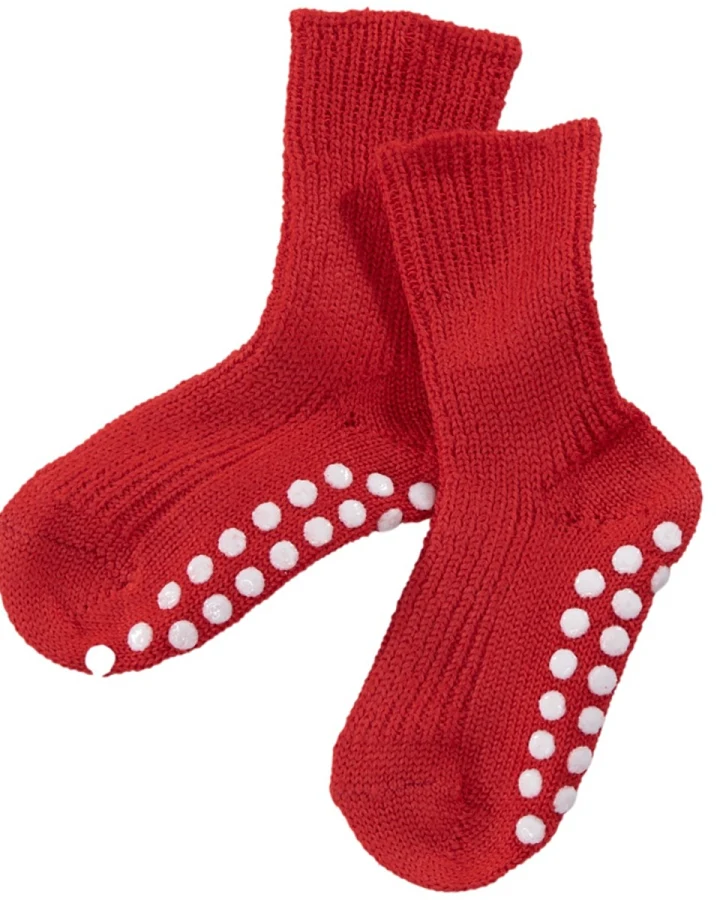 Kinder Stoppersocken Bio-Schurwolle rot Gr.18-20