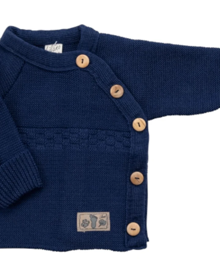 Lilano Babyjäckchen Bio-Schurwolle marine Gr.50/56