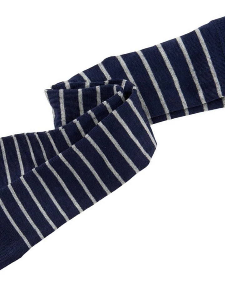Kinder Leggings Schurwolle Baumwolle (kbA) blau-geringelt Gr.1-2