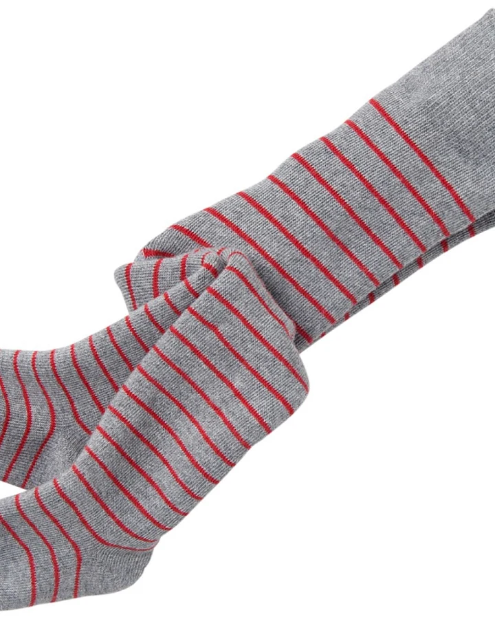 Baby Strumpfhose Baumwolle (kbA) Frottee grau-geringelt Gr. 00