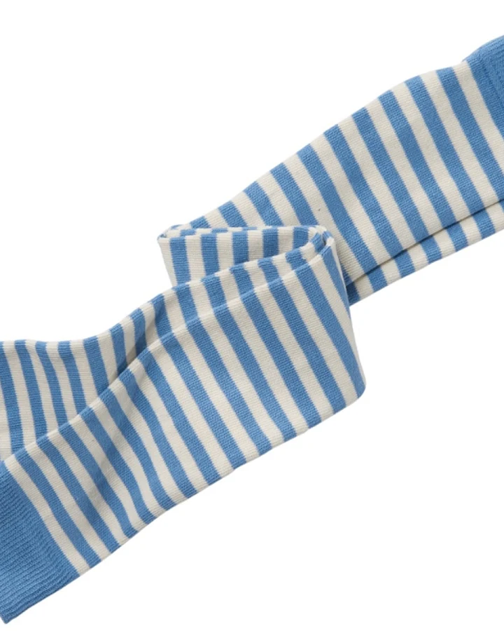 Kinder Leggings Baumwolle (kbA) jeansblau-geringelt Gr.3-4