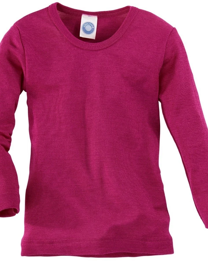 Cosilana Kinder Unterhemd Langarm Wolle Seide pink Gr.92