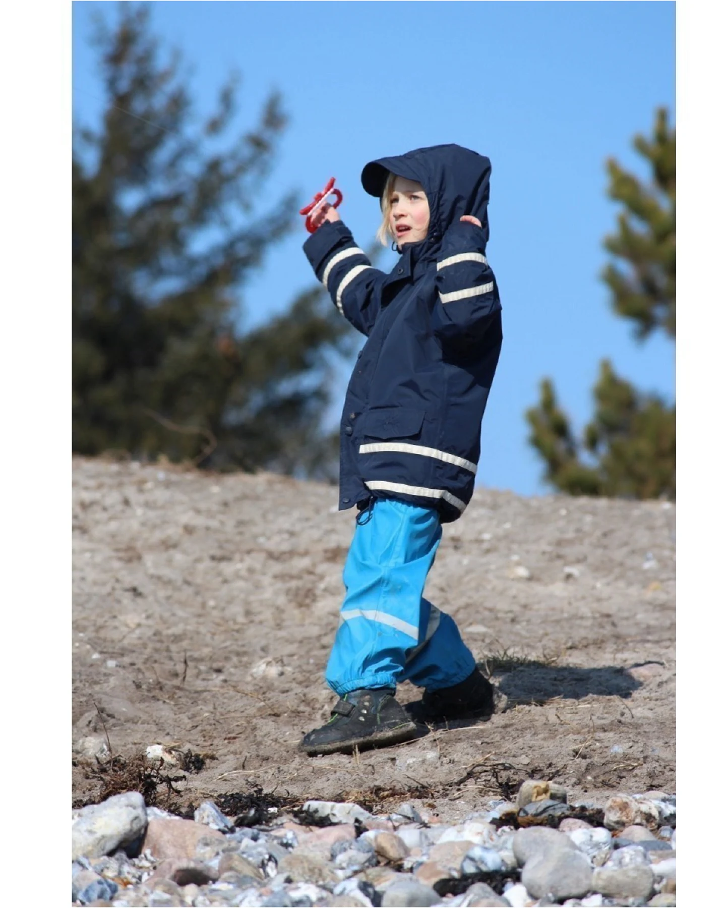 BMS Kinder Winterjacke atmungsaktiv und wasserdicht SoftLan marine Gr.86 – Ansicht 2