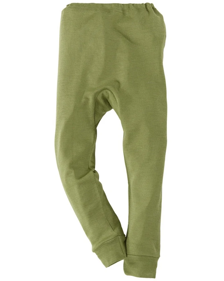 Cosilana Kinder Unterhose langes Bein Wolle Seide grün Gr.92