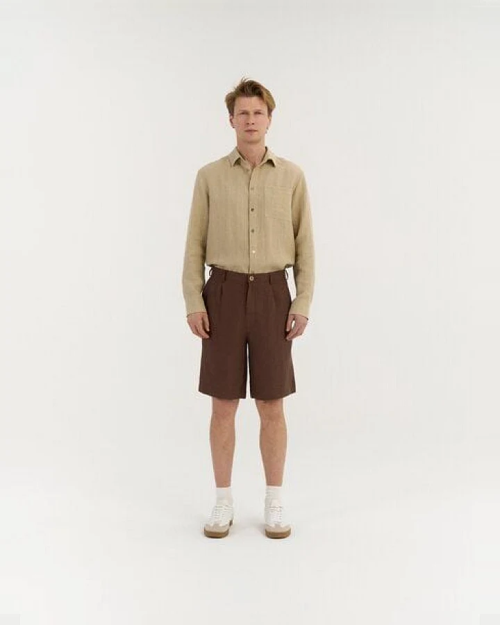AmourLinen Bundfalten-Leinenshorts für Herren MARCO