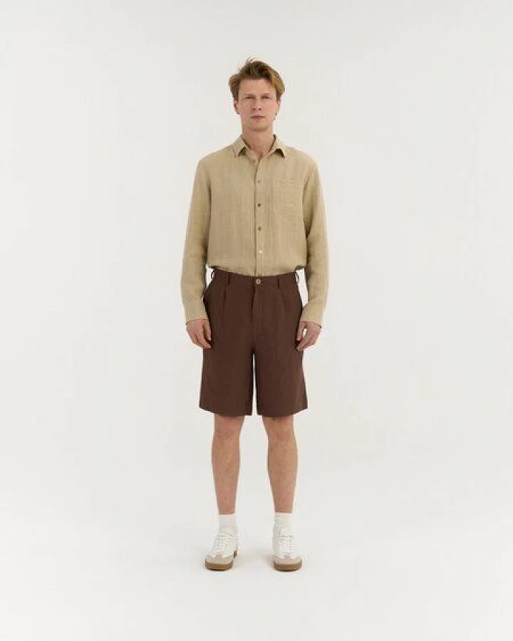 AmourLinen Bundfalten-Leinenshorts für Herren MARCO
