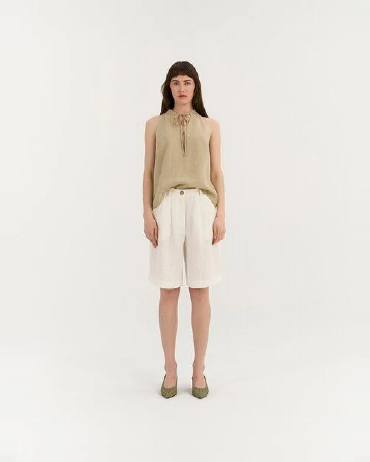 AmourLinen Klassische Leinen-Shorts LEONA