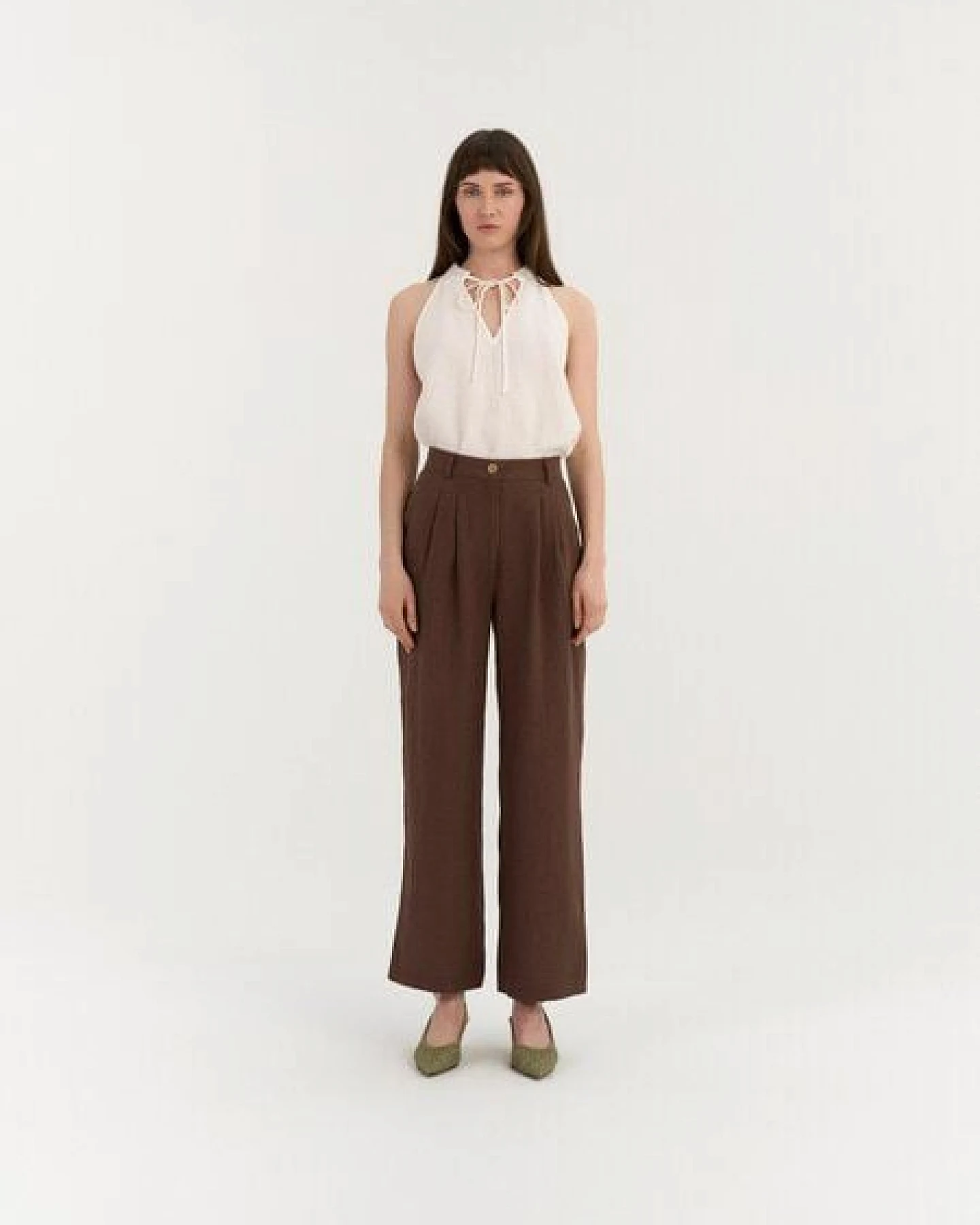 AmourLinen Klassische gerade Leinenhose VERA – Ansicht 2