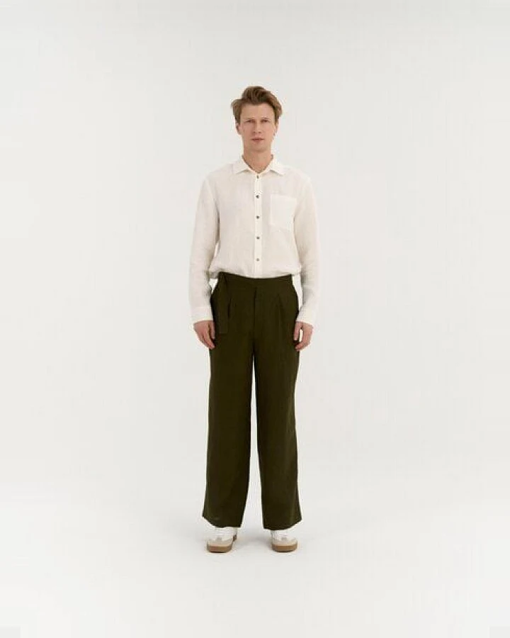 AmourLinen Bundfalten-Leinenhose für Herren ENZO