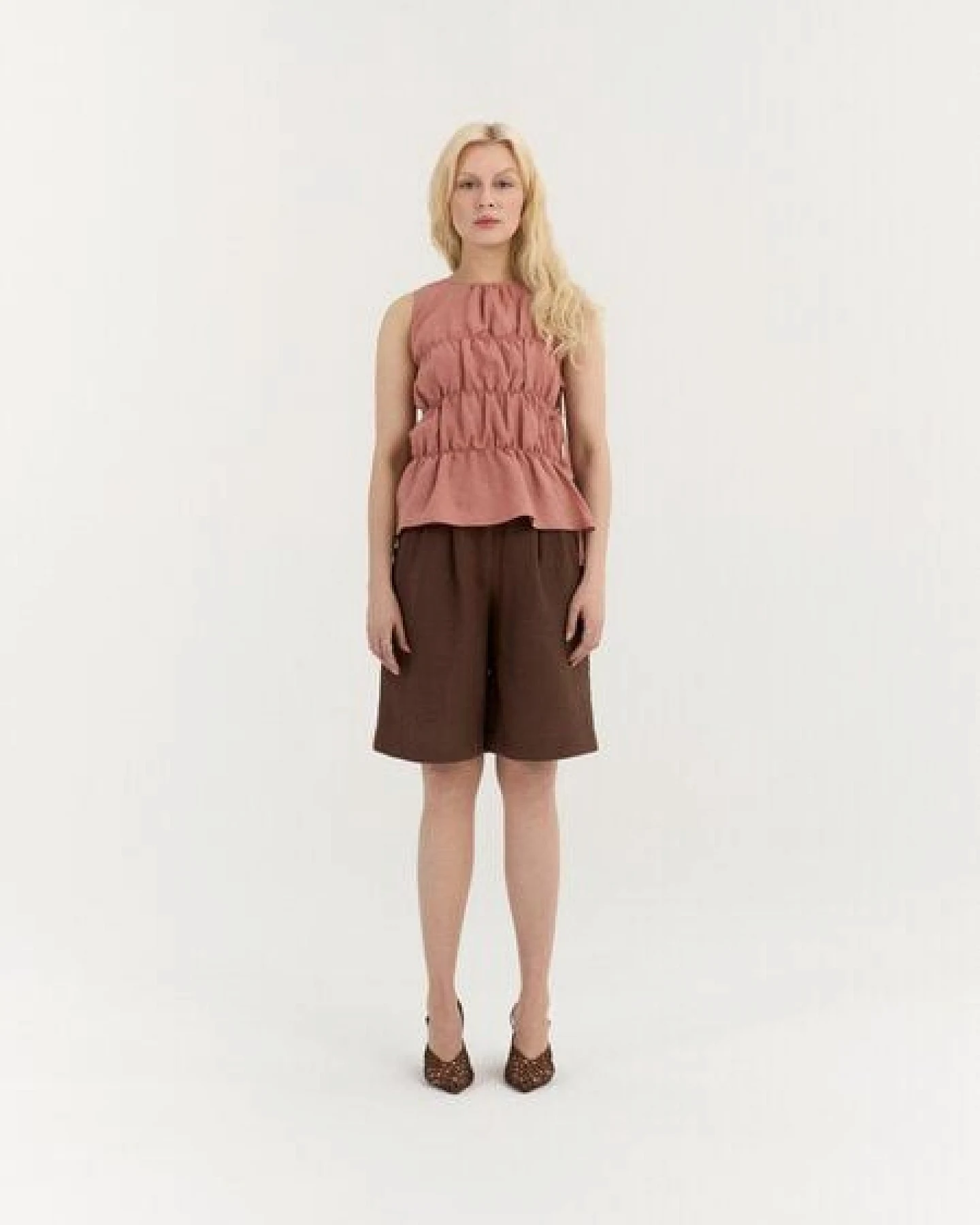 AmourLinen Gerafftes Leinen-Top ELOISE – Ansicht 2