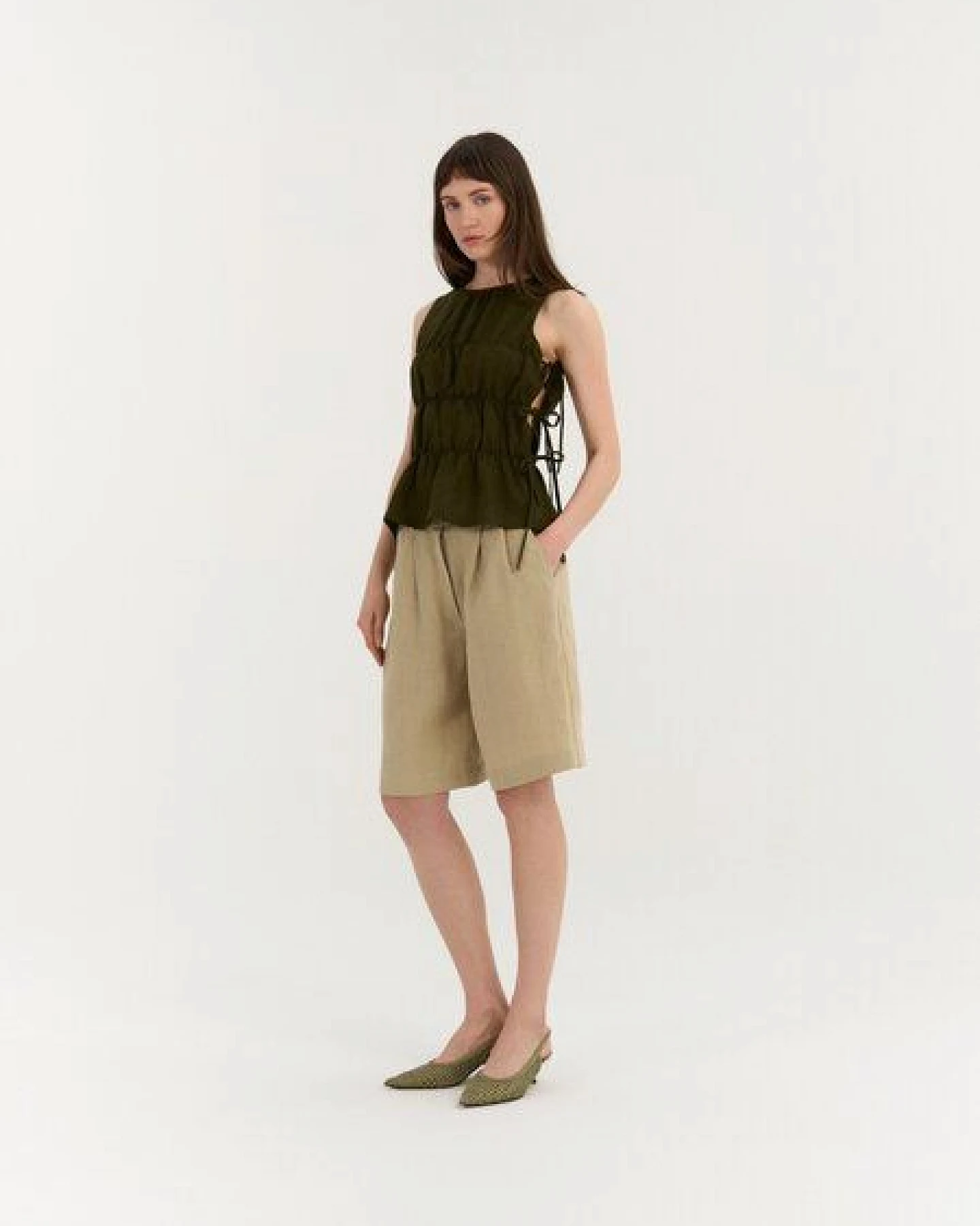 AmourLinen Gerafftes Leinen-Top ELOISE – Ansicht 3