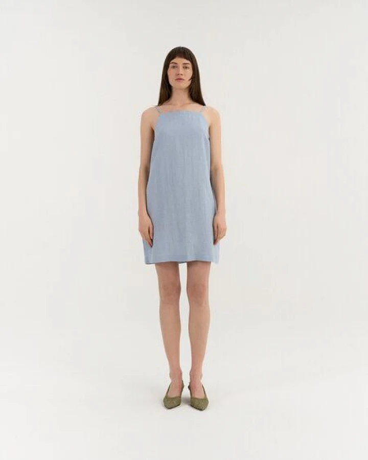 AmourLinen Leinenkleid mit Bindebändern NOLA