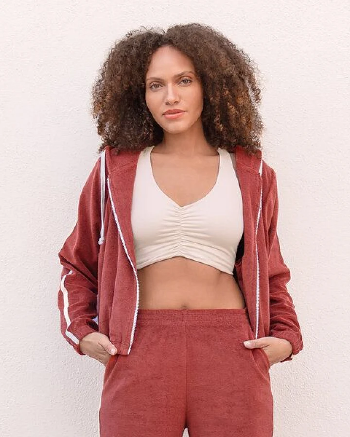 Jaya EMMA - Damen - Trainingsjacke aus Frottee -Biobaumwolle und recyceltem Polyeste