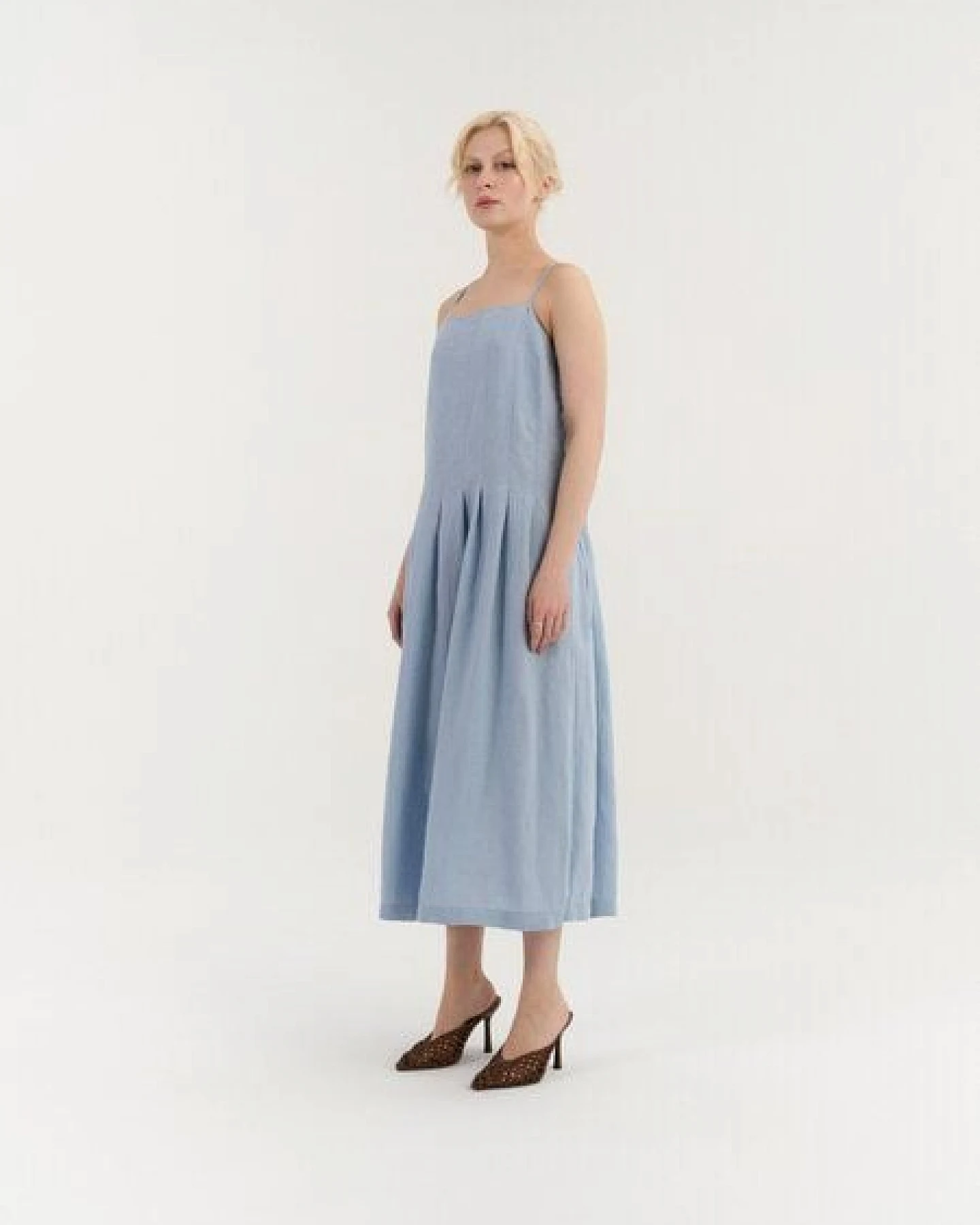 AmourLinen Plissiertes Leinenkleid SARAH – Ansicht 4