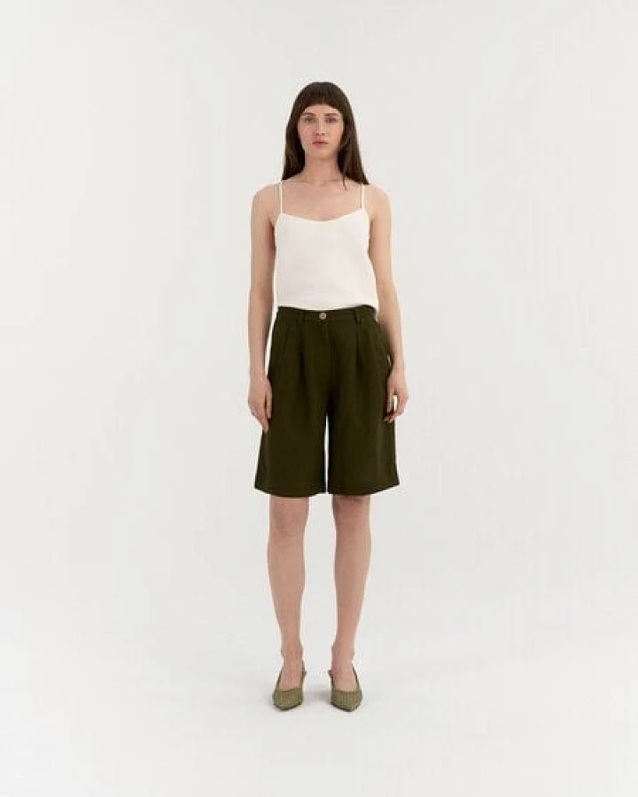 AmourLinen Klassische Leinen-Shorts LEONA