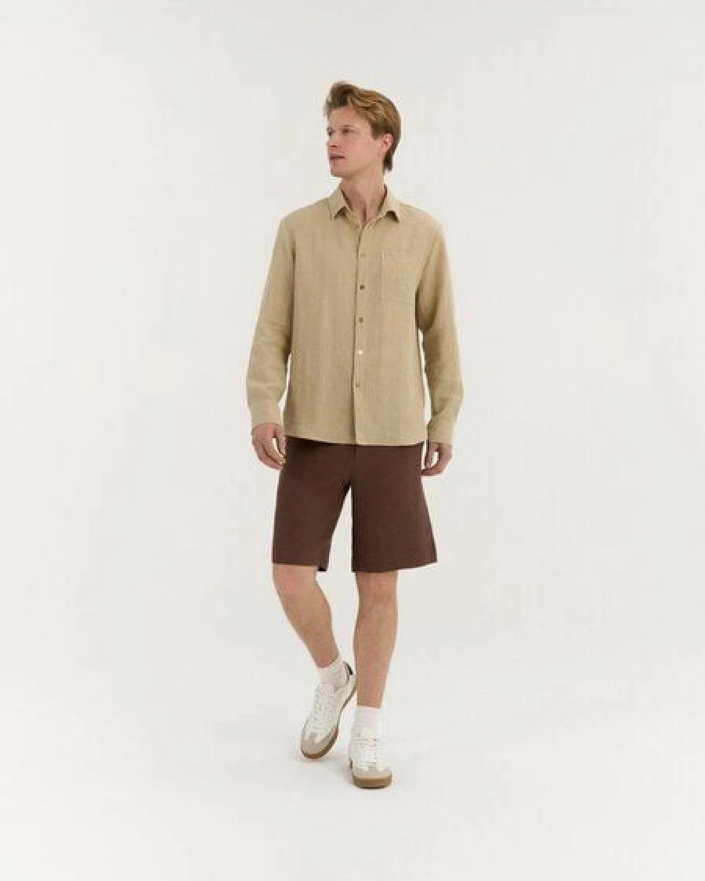 AmourLinen Bundfalten-Leinenshorts für Herren MARCO – Ansicht 4