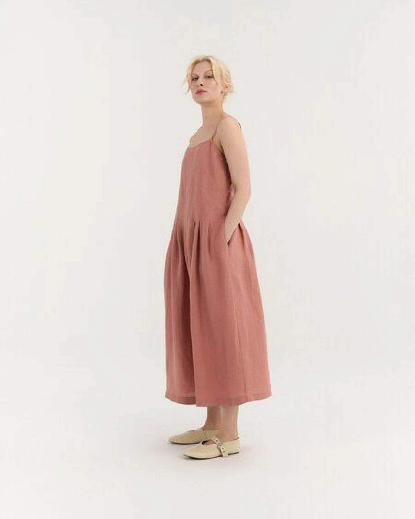 AmourLinen Plissiertes Leinenkleid SARAH – Ansicht 3