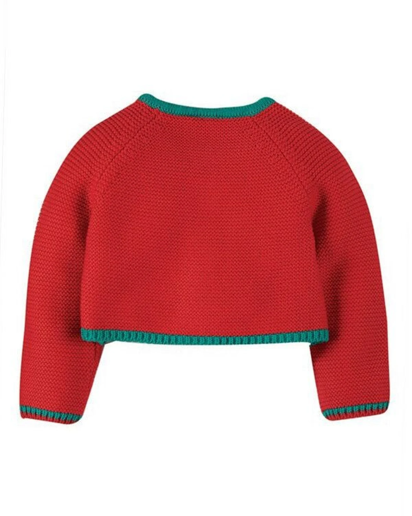 Frugi Strickjacke Papagei in rot – Ansicht 3