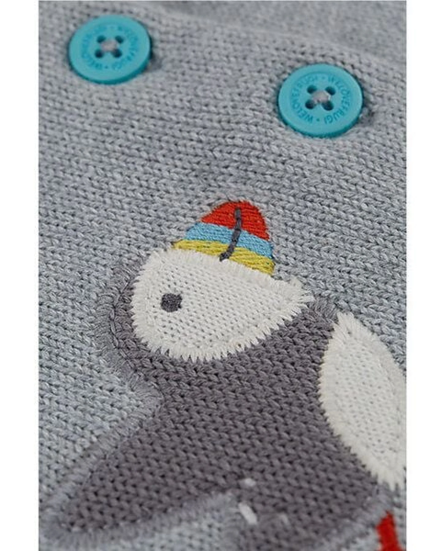 Frugi Strickjacke Papageientaucher grau - Bonny Baby Grey/Marl Puffins – Ansicht 3