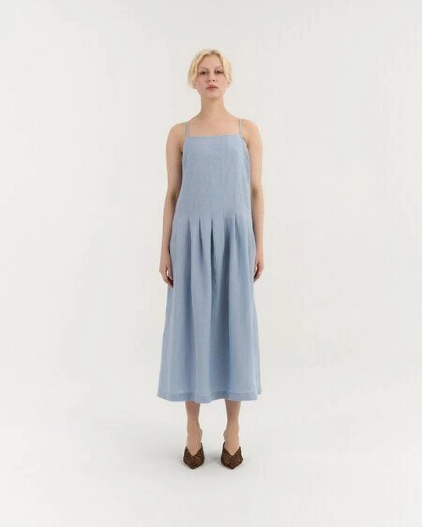 AmourLinen Plissiertes Leinenkleid SARAH – Ansicht 2