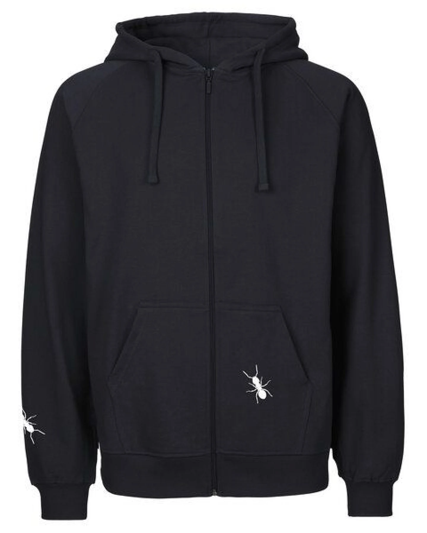 HANDGEDRUCKT "Ameisen" Männer Zip-HOODY aus reiner Biobaumwolle (kbA) – Ansicht 2
