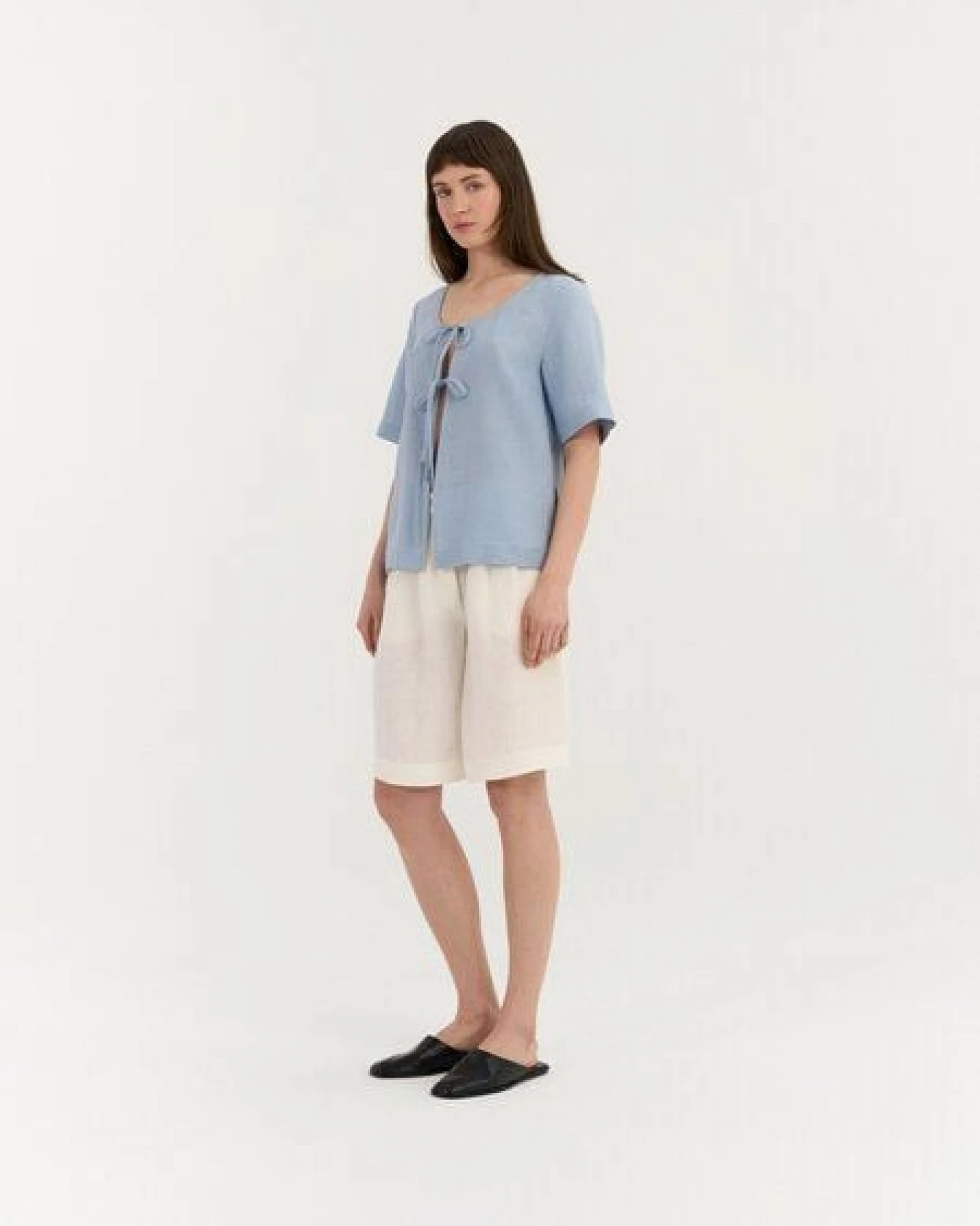AmourLinen Leinen-Top mit Bindeknoten VIVIEN – Ansicht 3