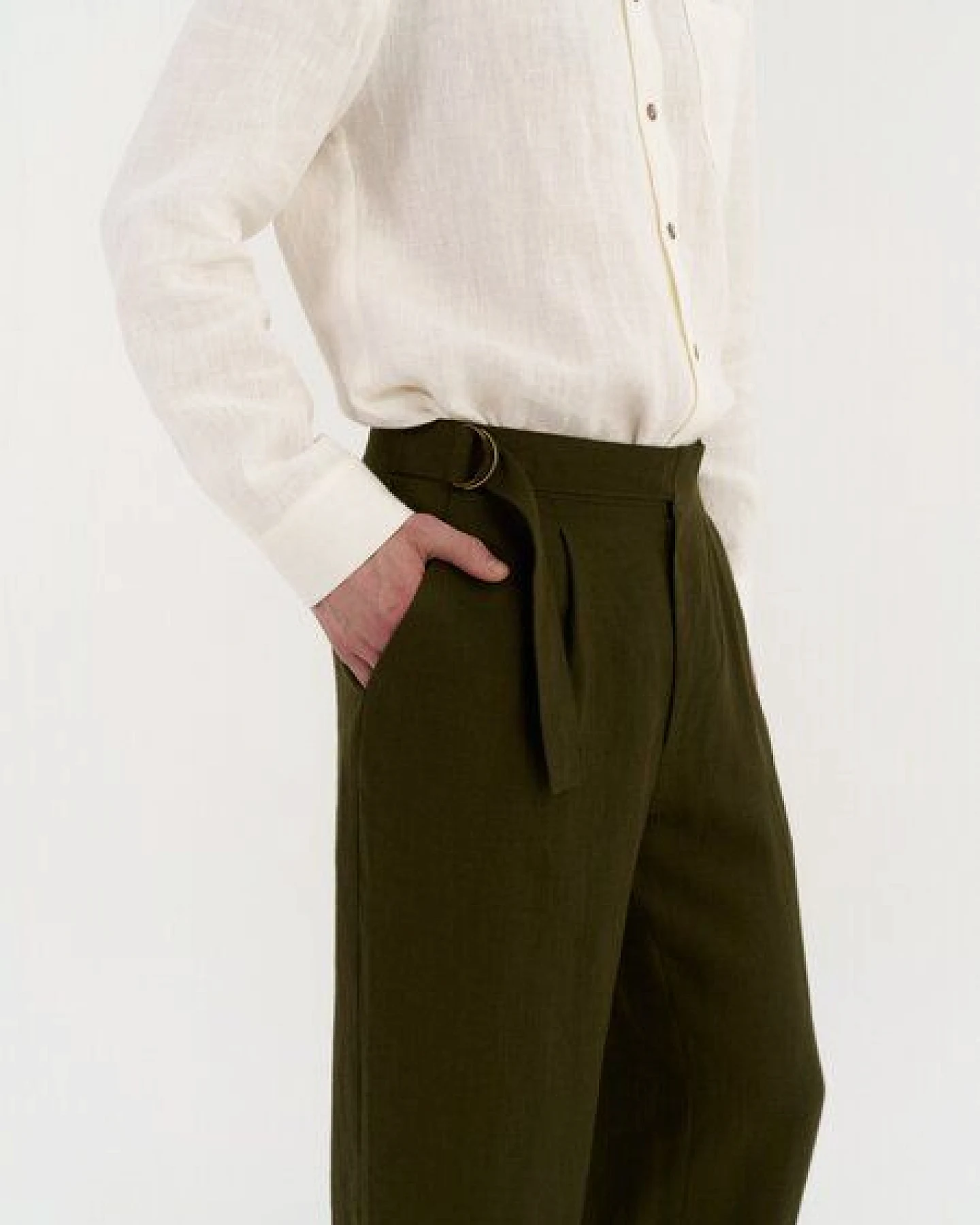 AmourLinen Bundfalten-Leinenhose für Herren ENZO – Ansicht 4