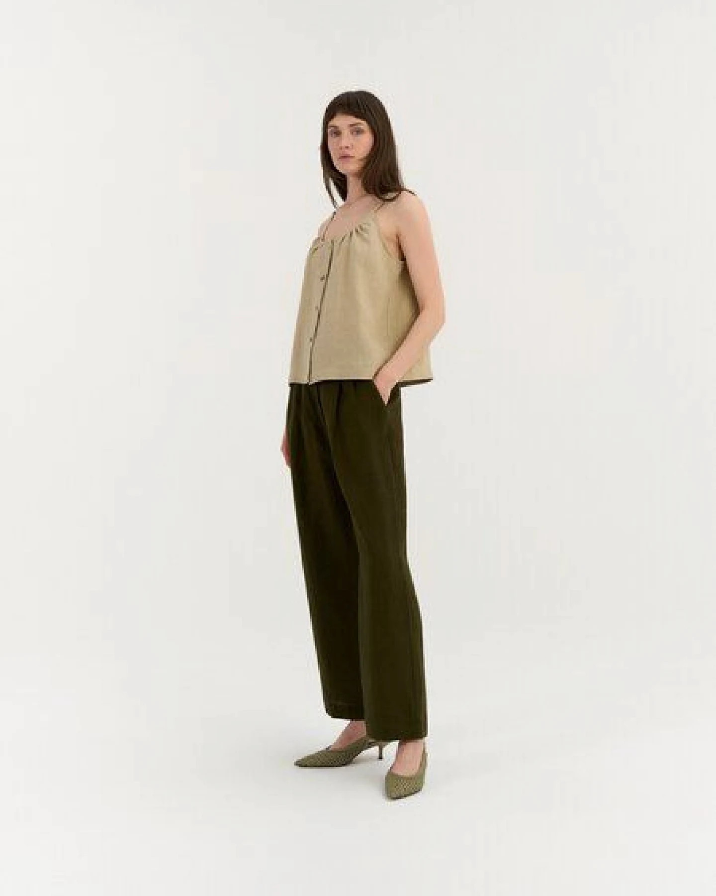 AmourLinen Klassische gerade Leinenhose VERA – Ansicht 3